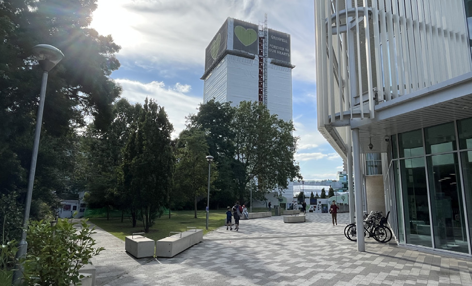 Pedestrian access from south east by Kensington Leisure Centre